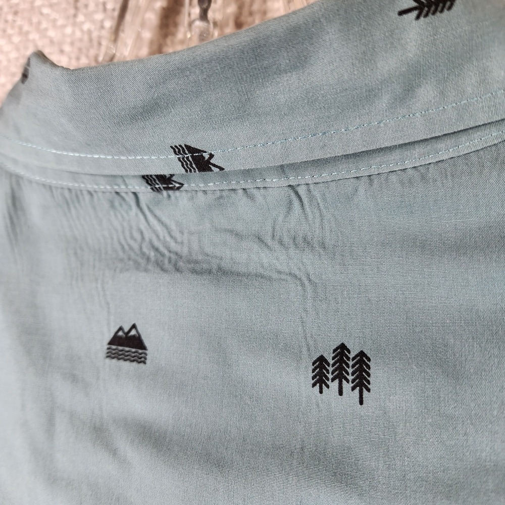 Hippy Tree Shirt Mens XL Green Short Sleeve Camping Theme Nomad Division *Flaws - Picture 8 of 12